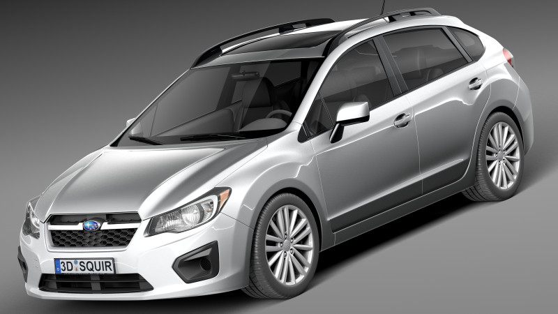 Subaru Impreza 5-door 2013 3D 模型 .c4d .max .obj .3ds .fbx .stl .blend 