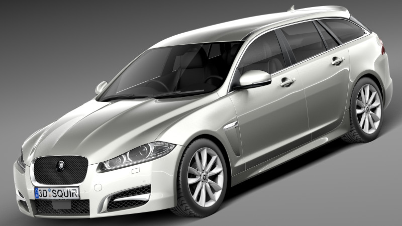 Jaguar XF Sportbrake 2013 3D Модель .c4d .max .obj .3ds .fbx .stl .blend 