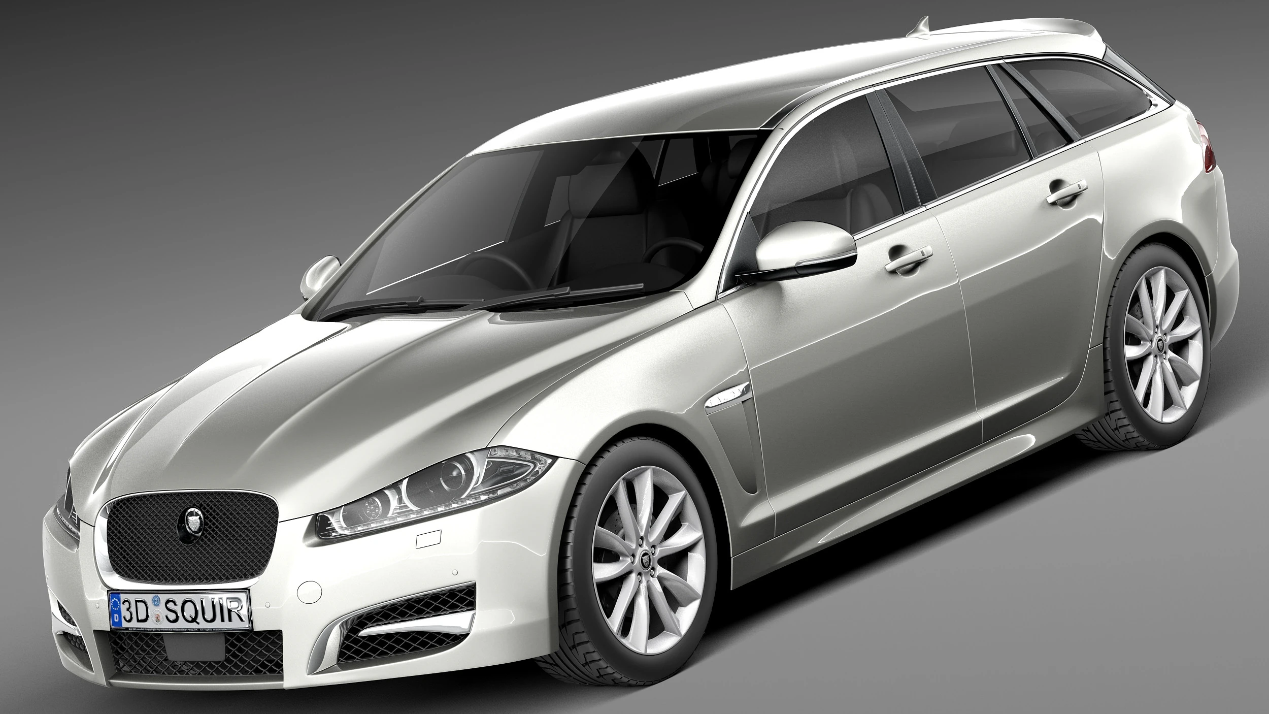 Jaguar XF Sportbrake 2013 3D Model .c4d .max .obj .3ds .fbx .stl .blend 