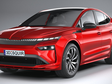 Skoda Enyaq Coupe with Interior 2025 3D Model