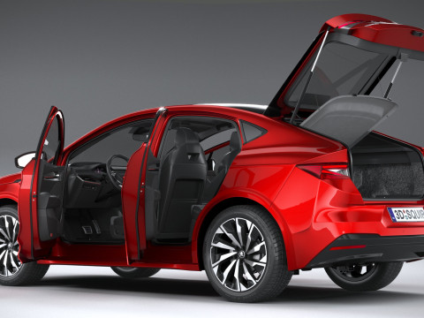 Skoda Enyaq Coupe with Interior 2025 3D Model