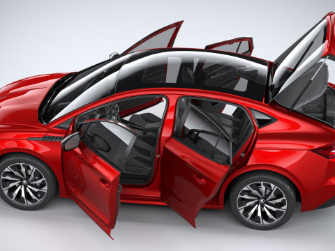 Skoda Enyaq Coupe with Interior 2025 3D Model