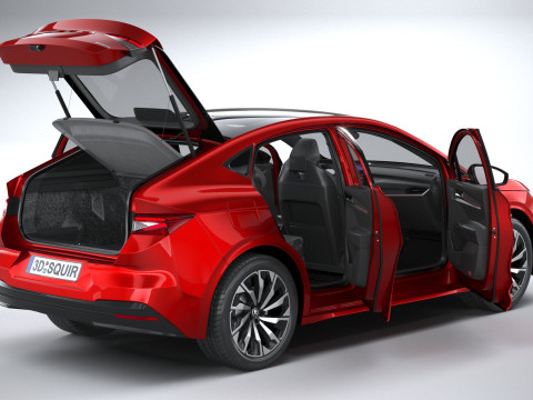 Skoda Enyaq Coupe with Interior 2025 3D Model