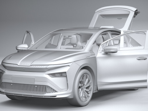 Skoda Enyaq Coupe with Interior 2025 3D Model
