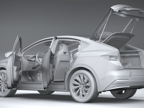 Skoda Enyaq Coupe with Interior 2025 3D Model