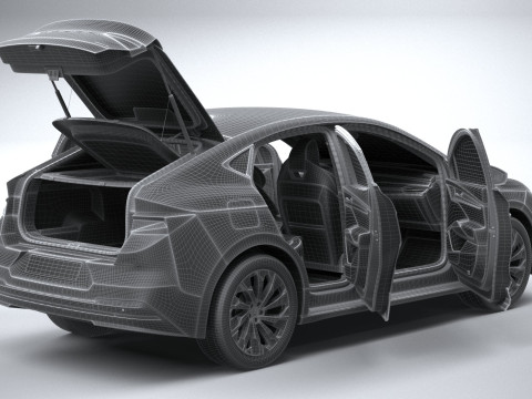 Skoda Enyaq Coupe with Interior 2025 3D Model