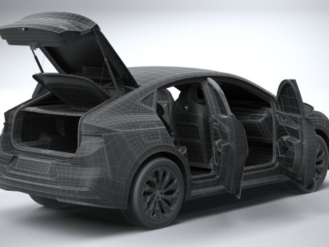 Skoda Enyaq Coupe with Interior 2025 3D Model