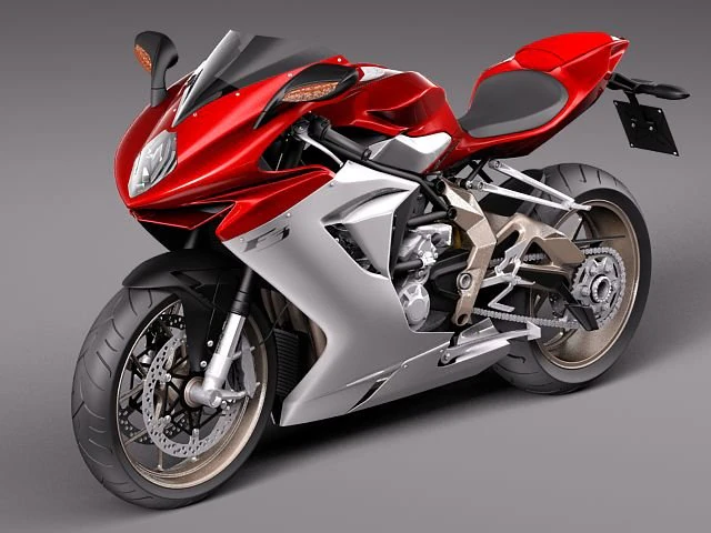 MV Agusta F3 2012 3D Model .c4d .max .obj .3ds .fbx .stl .blend 