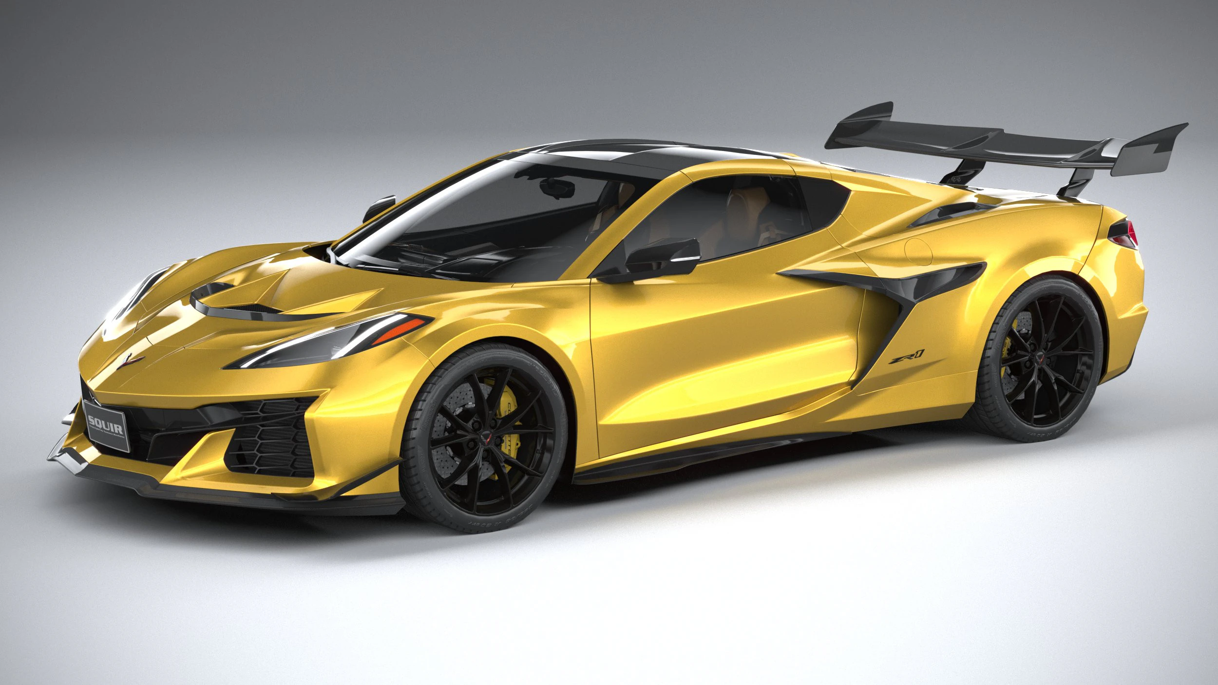 Corvette ZR1 2025 LowPoly 3D Model .c4d .max .obj .3ds .fbx .stl .blend