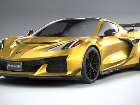 Corvette ZR1 2025 LowPoly 3D Model