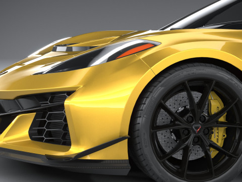 Corvette ZR1 2025 LowPoly 3D Model