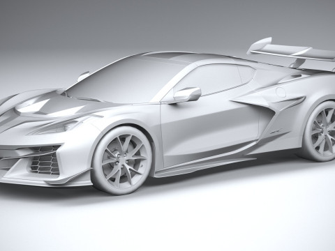 Corvette ZR1 2025 LowPoly 3D Model