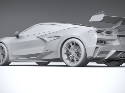 Corvette ZR1 2025 LowPoly 3D Model
