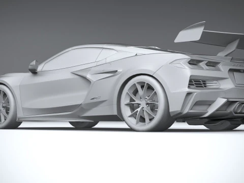 Corvette ZR1 2025 LowPoly 3D Model