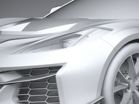 Corvette ZR1 2025 LowPoly 3D Model