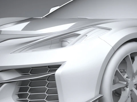 Corvette ZR1 2025 LowPoly 3D Model