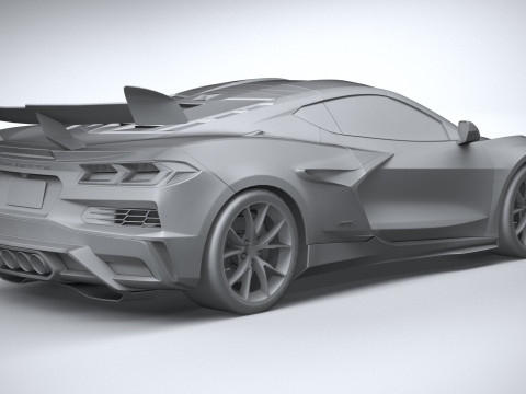 Corvette ZR1 2025 LowPoly 3D Model