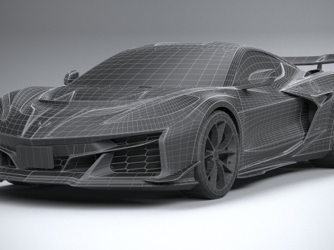 Corvette ZR1 2025 LowPoly 3D Model
