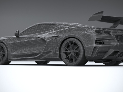 Corvette ZR1 2025 LowPoly 3D Model