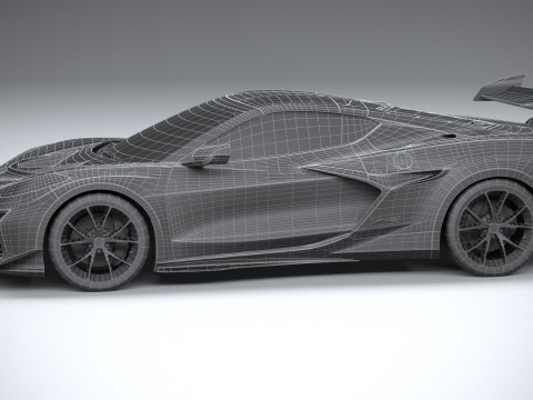 Corvette ZR1 2025 LowPoly 3D Model