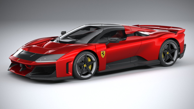 Ferrari F80 2025 LowPoly 3D Model .c4d .max .obj .3ds .fbx .stl .blend