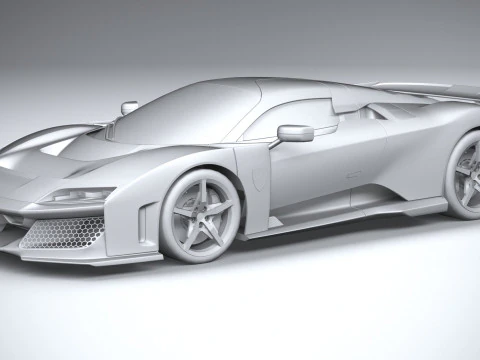 フェラーリ F80 2025 ローポリ 3Dモデル