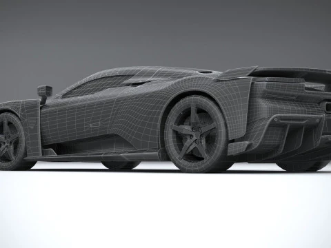 フェラーリ F80 2025 ローポリ 3Dモデル