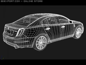 Lincoln MKS 2008 midpoly 3D Model