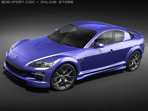 Mazda RX-8 2008 midpoly 3D Model .c4d .max .obj .3ds .fbx .stl .blend 