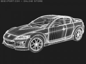 Mazda RX-8 2008 midpoly 3D 모델