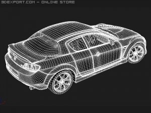 Mazda RX-8 2008 midpoly 3D 모델