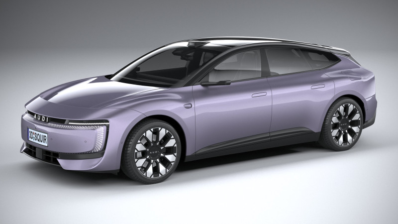Audi E5 Sportback 2026 3D Модель .c4d .max .obj .3ds .fbx .stl .blend