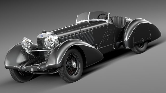 Mercedes-Benz 710 SSK Trossi Roadster 1930 Modelo 3D .c4d .max .obj .3ds .fbx .stl .blend 