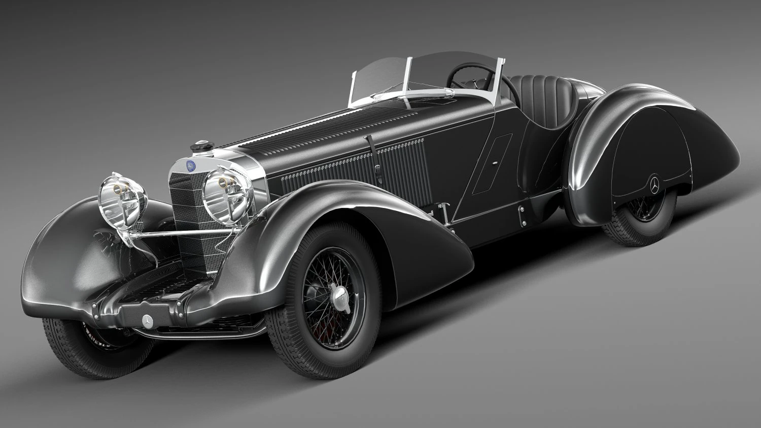 Mercedes-Benz 710 SSK Trossi Roadster 1930 3D Model .c4d .max .obj .3ds .fbx .stl .blend 