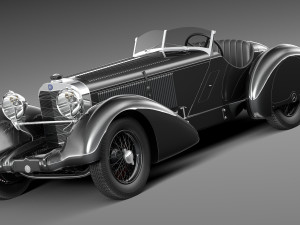 Mercedes-Benz 710 ssk trossi roadster 1930 3D Model