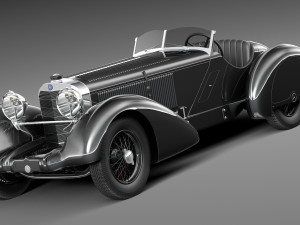 Mercedes-Benz 710 SSK Trossi Roadster 1930 3D 모델