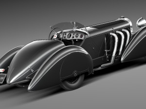 Mercedes-Benz 710 SSK Trossi Roadster 1930 Modelo 3D