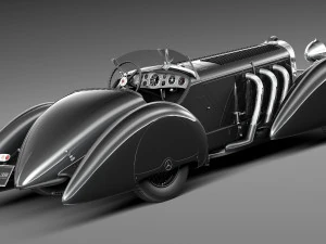 Mercedes-Benz 710 SSK Trossi Roadster 1930 3D Model