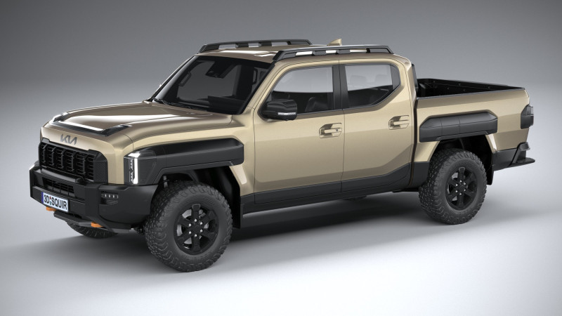 Kia Tasman 2026 3D Model .c4d .max .obj .3ds .fbx .stl .blend