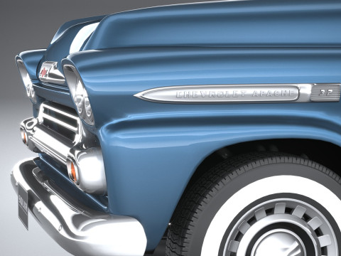 Chevrolet Apache Stepside Pickup 1958 3D 모델