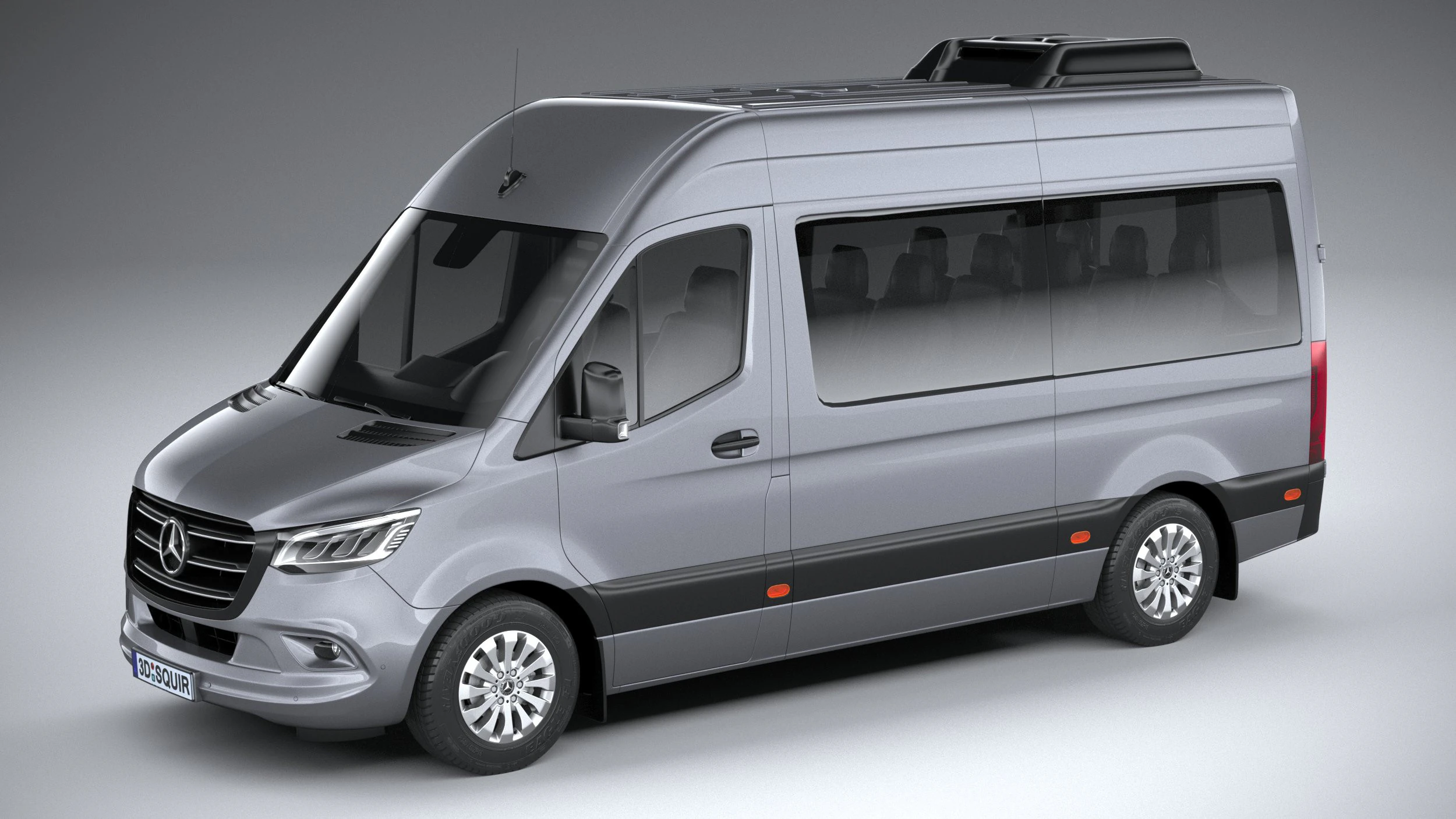 Mercedes-Benz Sprinter Passenger L2H2 2025 3D Model .c4d .max .obj .3ds .fbx .stl .blend