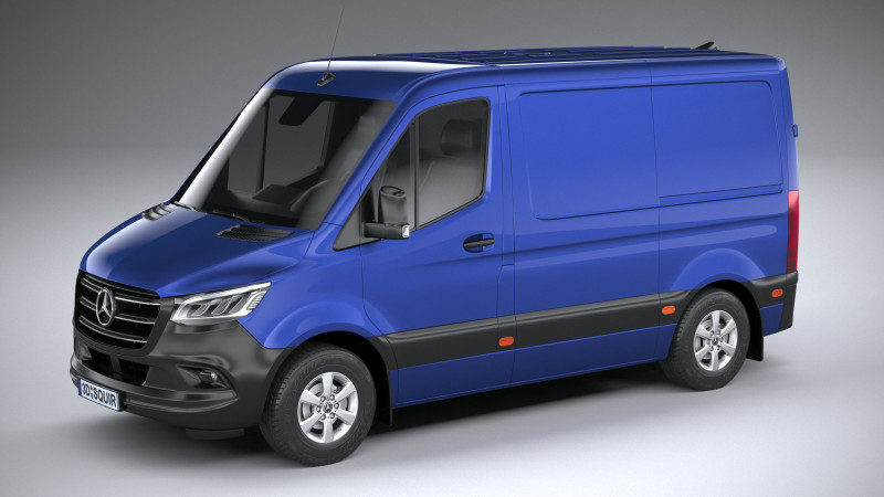 Mercedes-Benz Sprinter Van Short 2025 Modelo 3D .c4d .max .obj .3ds .fbx .stl .blend 