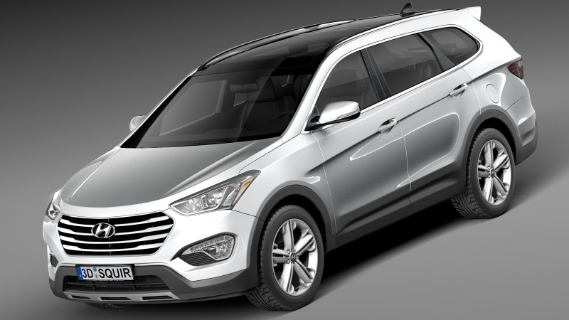 Hyundai Santa Fe 2013 3D Model .c4d .max .obj .3ds .fbx .stl .blend 