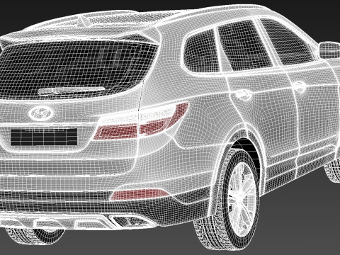 Hyundai Santa Fe 2013 3D Model