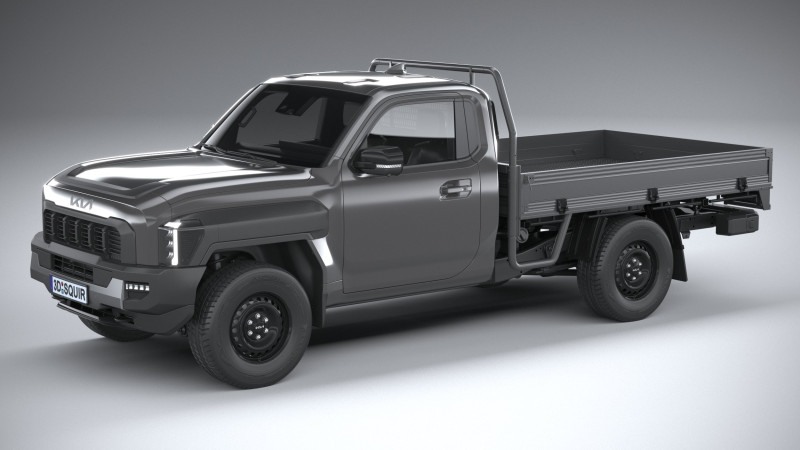 Kia Tasman Cargo SingleCab 2026 3D 모델 .c4d .max .obj .3ds .fbx .stl .blend 