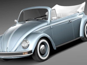 Фольксваген Жук Кабриолет 1980 г. 3D Модель