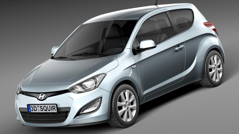 Hyundai I20 3-door 2013 Modelo 3D .c4d .max .obj .3ds .fbx .stl .blend 