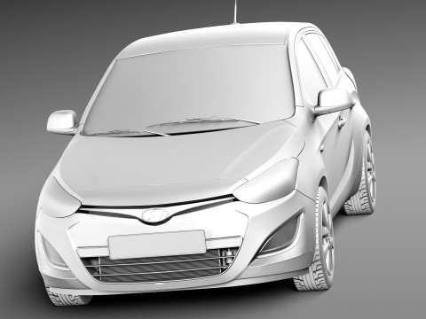 Hyundai I20 5-door 2013 3D 모델