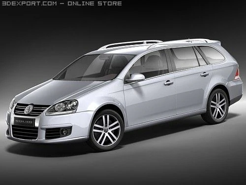 Volkswagen Golf V Variant 3D Model .c4d .max .obj .3ds .fbx .stl .blend