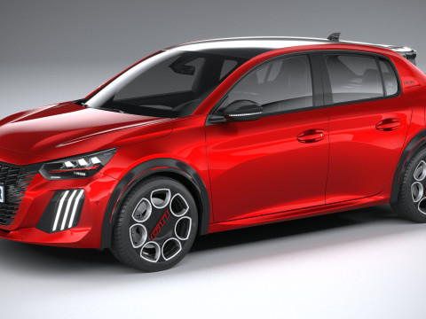 Peugeot E-208 GTI 2026 3D Model